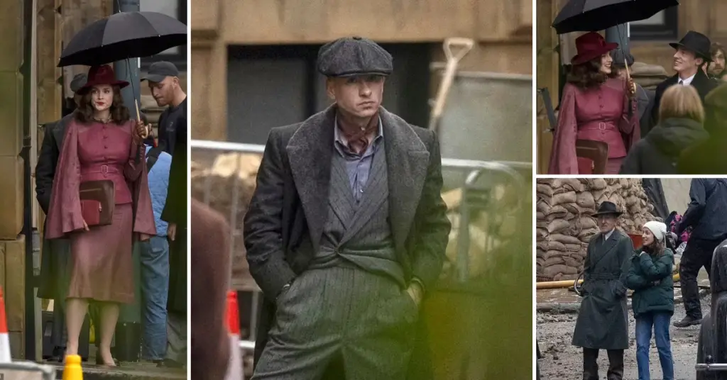 Barry Keoghan is seen for the FIRST time on the set of the Peaky Blinders movie as he films alongside co-stars Sophie Rundle and Tim Roth in Yorkshire