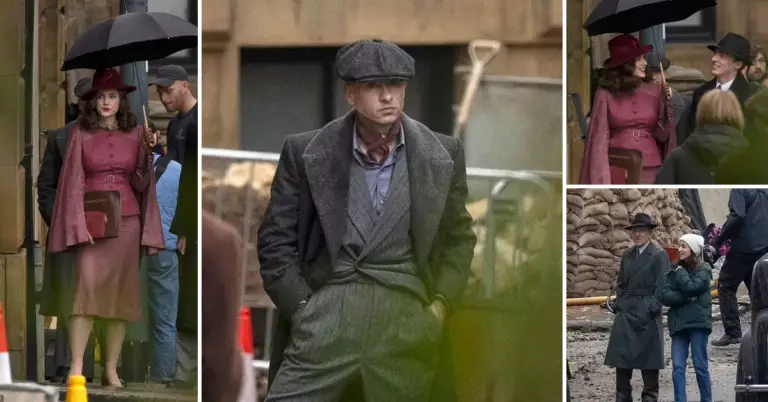 Barry Keoghan is seen for the FIRST time on the set of the Peaky Blinders movie as he films alongside co-stars Sophie Rundle and Tim Roth in Yorkshire