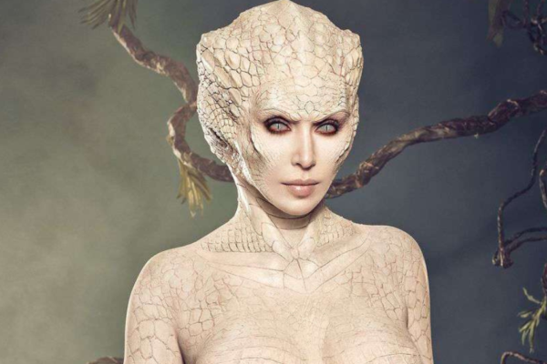 Kim Kardashian Dazzles in Albino Alligator Costume for Halloween 2024