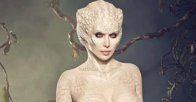 Kim Kardashian Dazzles in Albino Alligator Costume for Halloween 2024